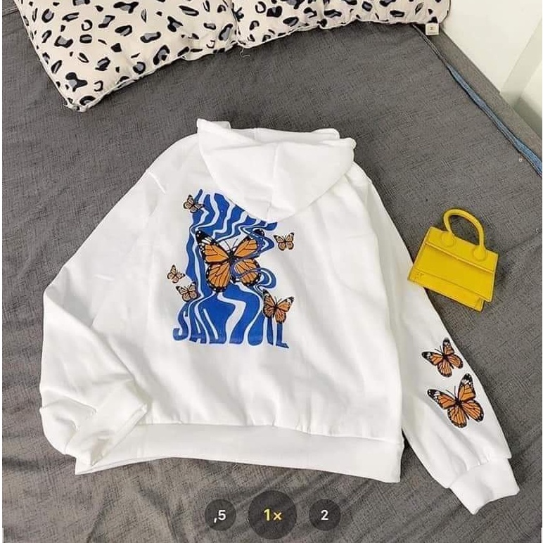 Áo Hoodie Bướm SADBOIZ 🦋 Áo Khoác Nỉ Nam Nữ Có Mũ Khóa Kéo 2 Màu 🦋 | BigBuy360 - bigbuy360.vn