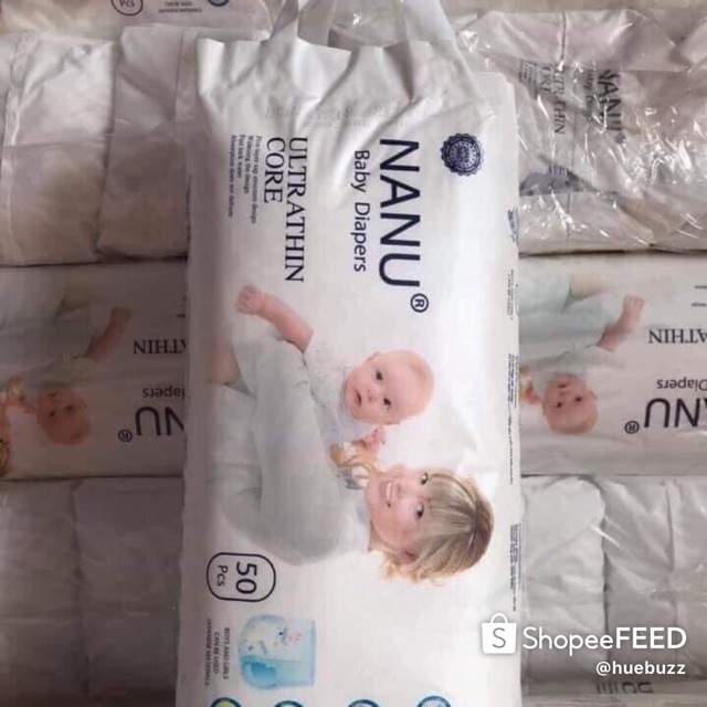 Combo 2 bịch bỉm quần, dán Nanu cao cấp hàng nhập khẩu chính ngạch S100/M100/L100/XL100/XXL100/XXXL100