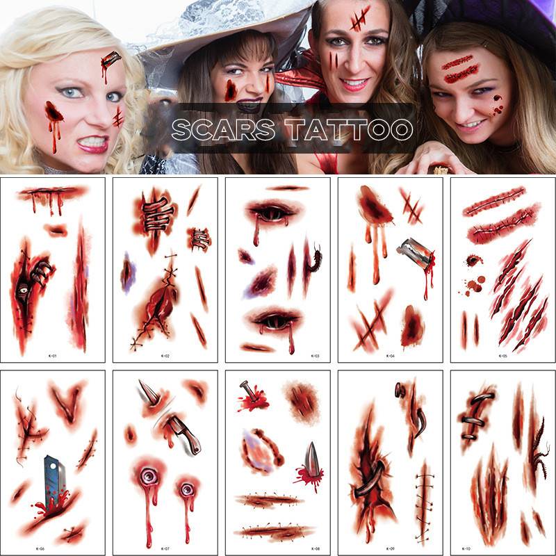 Kira Set 10 Hình Xăm Dán Họa Tiết Mạng Nhện Kinh Dị Dùng Để Hóa Trang Ngày Halloween