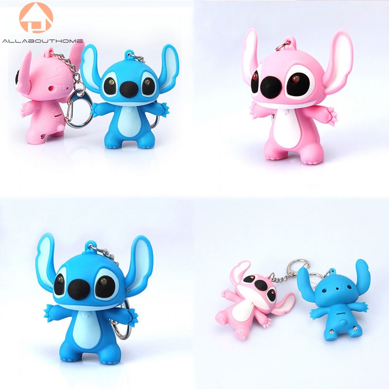 Móc Khóa Họa Tiết Hoạt Hình Lilo And Stitch Có Đèn Led