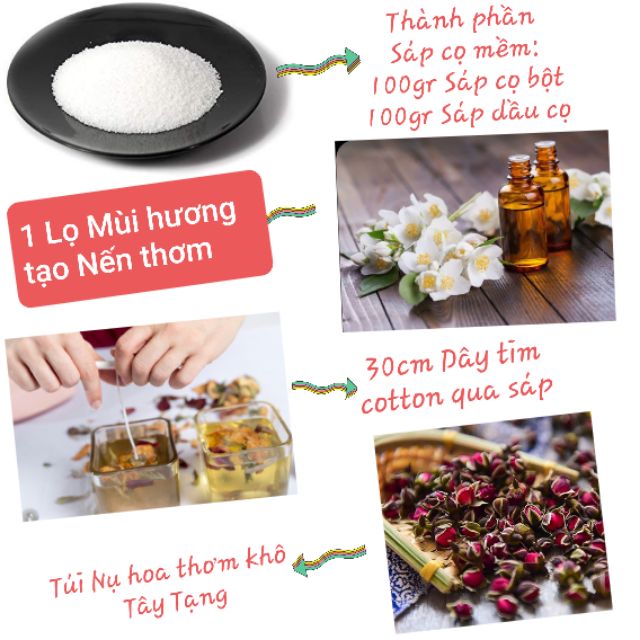 Set tự làm Nến thơm Sáp cọ tự nhiên Handmade tại nhà TẶNG KÈM Các phụ kiện trang trí nến - 9293kitdecor - 9293store