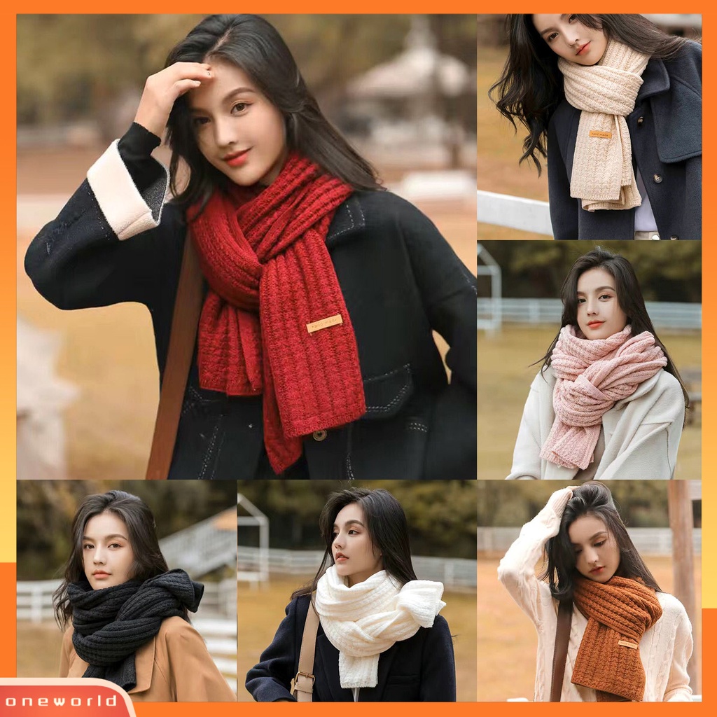 |Áo Thun In Hình ONEOR Thời Trang Năng Động| Khăn Choàng Len Dệt Kim Màu Sắc Trơn Giữ Ấm Thân Thiện Với Da Thời Trang Mùa Đông Cho Nữ