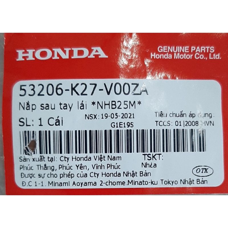 Nắp bợ cổ sau tay lái Air Blade AB 125 (K27) 2013 2014 2015