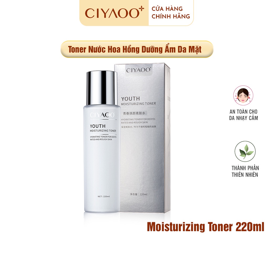 Toner Nước Hoa Hồng Dưỡng Ẩm Da Mặt Ciyaoo Moisturizing 220ml Không Cồn