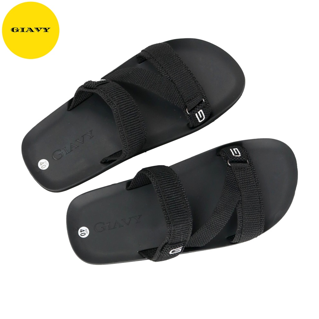 Dép Nam quai chéo vải bố, kiểu trơn đơn giản DTL377- GIAVY