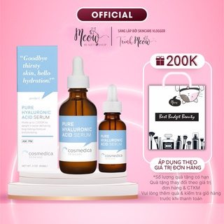 Tinh chất Cosmedica cấp nước, cấp ẩm dưỡng da Pure Hyaluronic Acid Serum 30ml 60ml