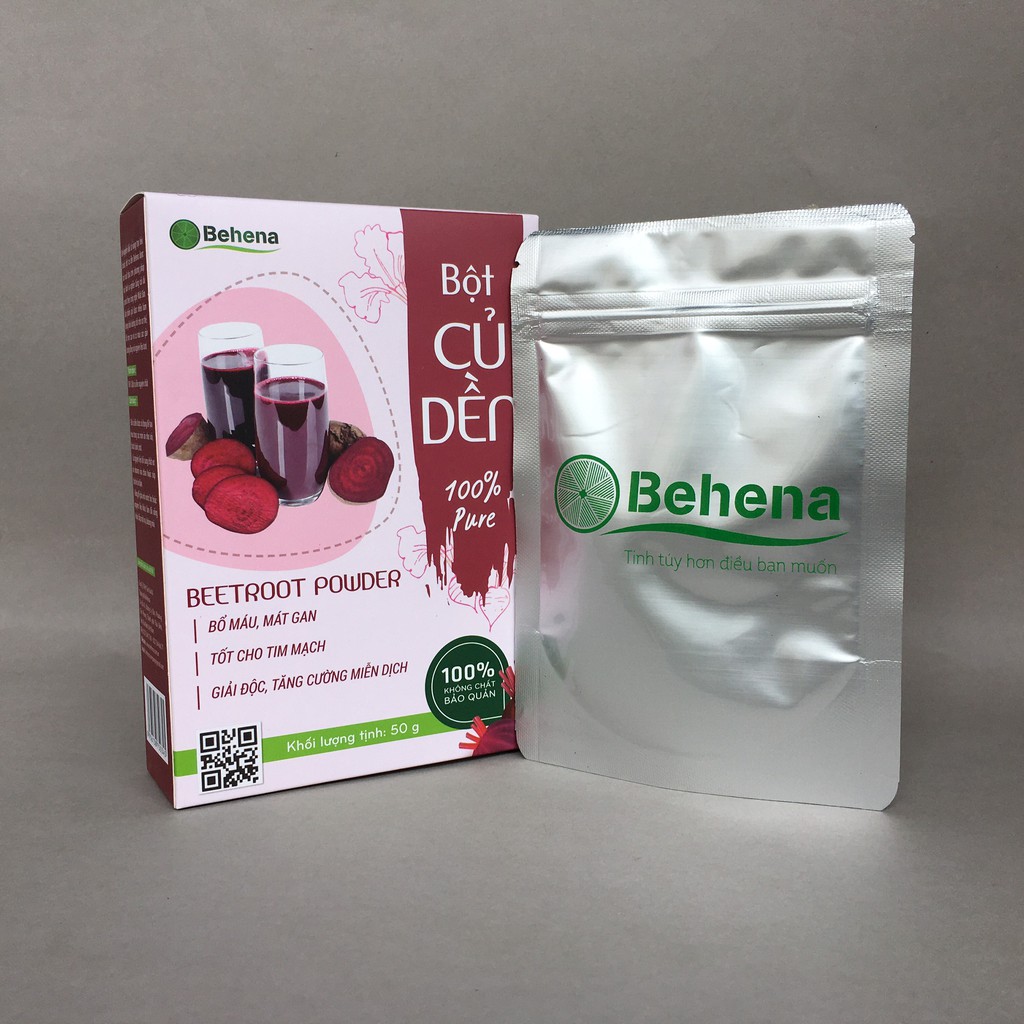 Bổ máu mát gan, thanh lọc cơ thể từ  bột củ dền Behena nguyên chất 100% - Hộp 50g