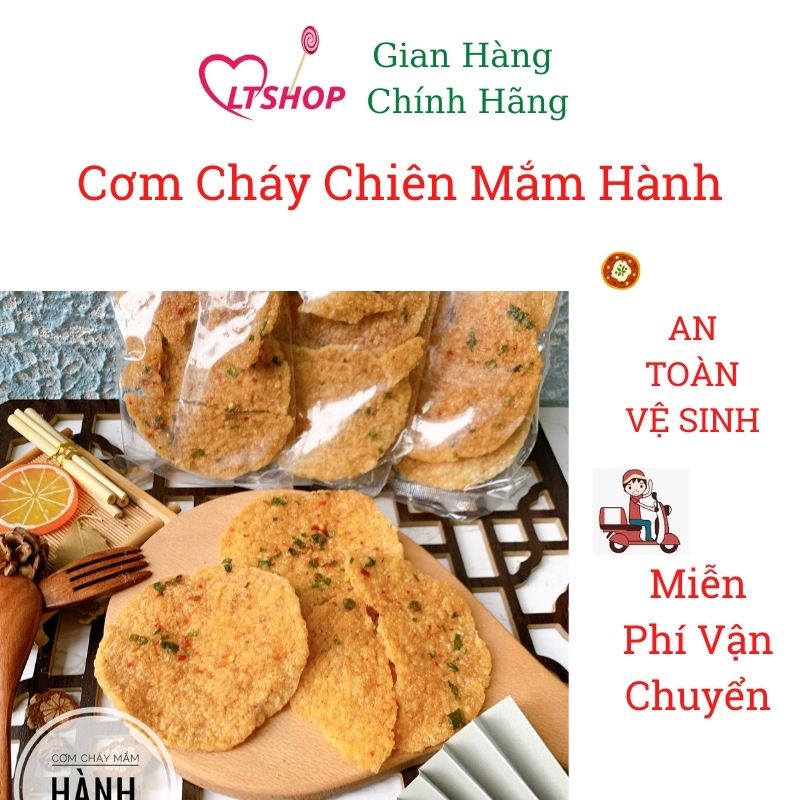 Cơm Cháy Mắm Hành Gói 3 Miếng 80g tiện lợi, giòn rụm , ăn vặt