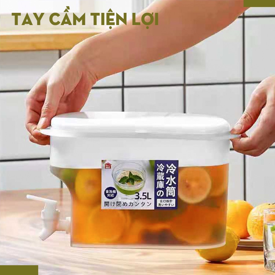 Bình Nước Có Vòi Để Tủ Lạnh 3.5L Cao Cấp ❤️RẺ VÔ ĐỊCH❤️ Bình Nước Có Vòi Tiện Dụng Nhựa PP An Toàn