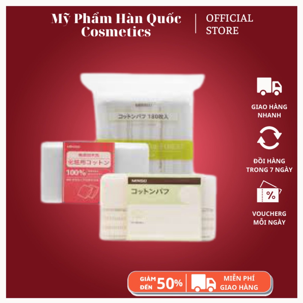 Bông Tẩy Trang Miniso 180 Miếng nhật bản – Only The Purest