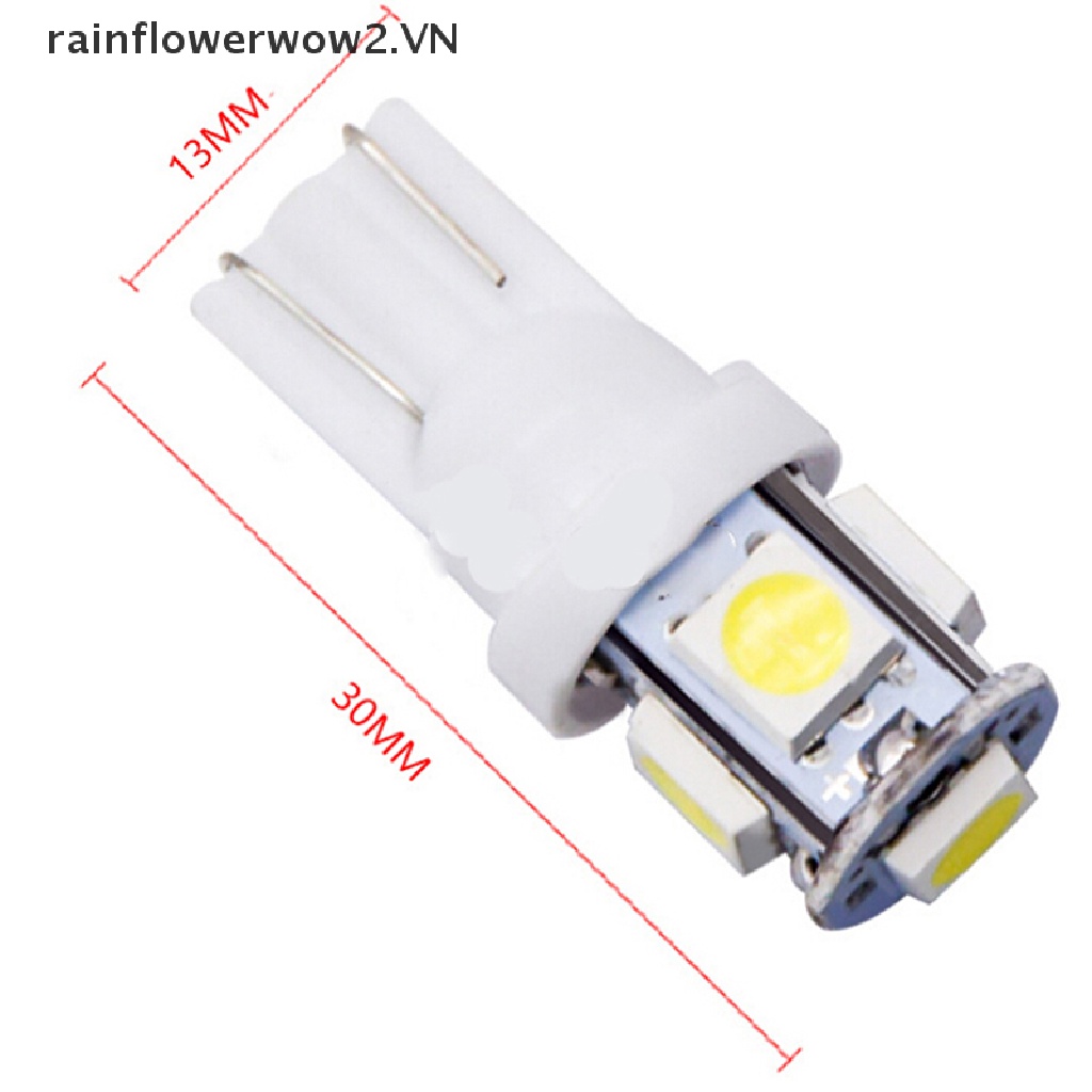 Bộ 10 Đèn LED T10 Wedge 5-SMD 5050 5W5 Ánh Sáng Trắng Chuyên Dụng