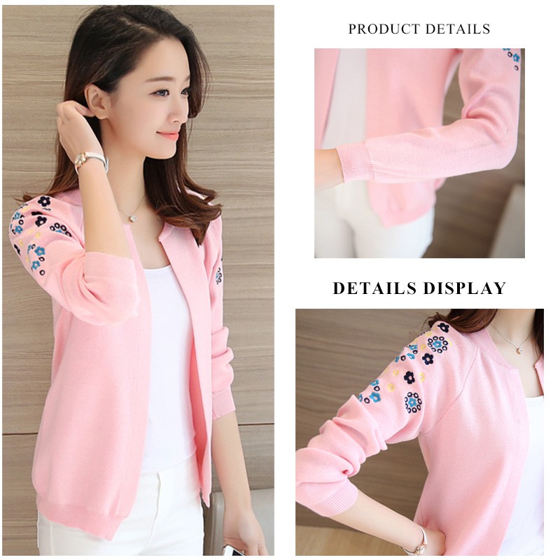 Áo Khoác Cardigan Thêu Hoa Phong Cách Hàn Quốc Thanh Lịch Dành Cho Nữ | BigBuy360 - bigbuy360.vn