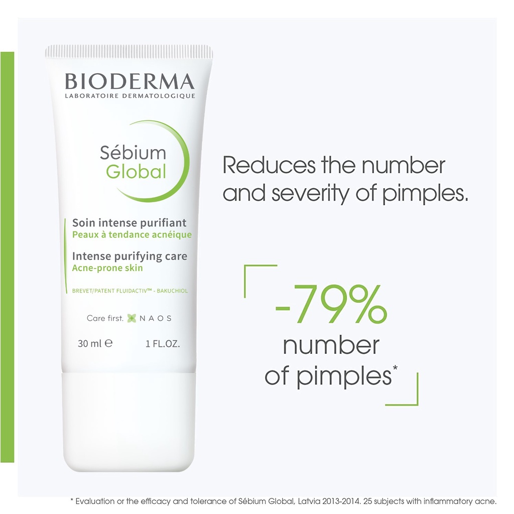 Bioderma Sebium Global - Kem Dưỡng Bioderma giảm mụn cho da dầu 30ml