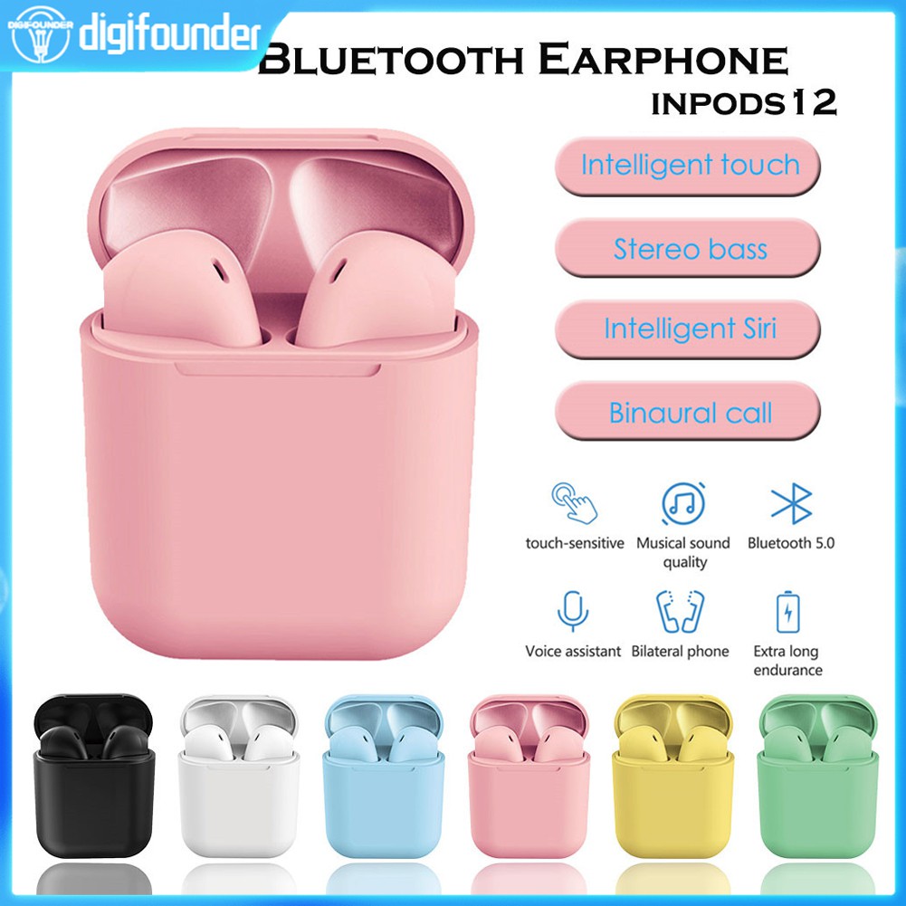 DG Tai nghe Bluetooth không dây Inpods i12 TWS điều khiển cảm biến âm thanh HIFI cho Android iOS