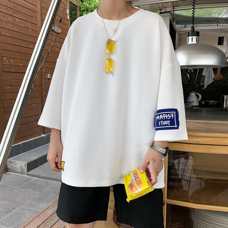 Áo Thun Tay Ngắn Dáng Rộng Phong Cách Harajuku Hồng Kông Thời Trang Mùa Hè Cho Nam