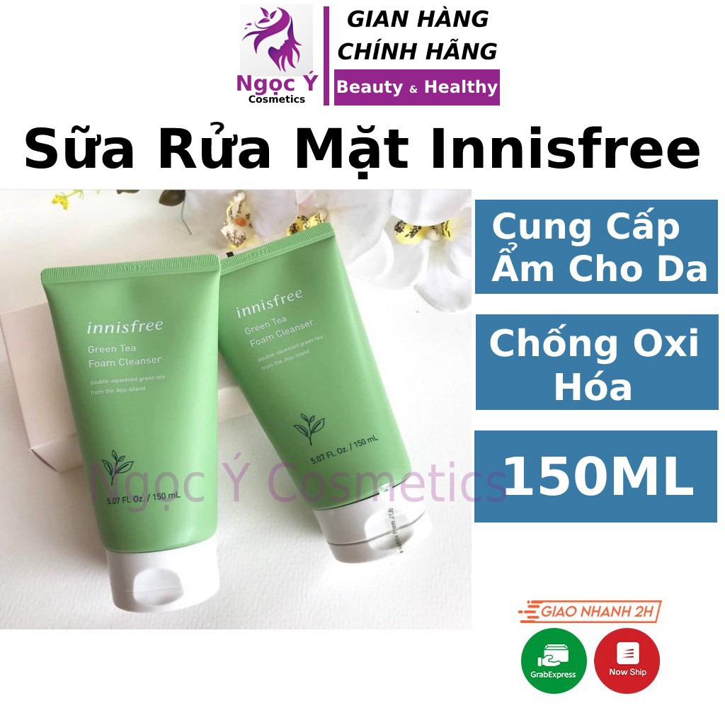 Sữa rửa mặt innisfree trà xanh rau củ 150ml cho da dầu mụn hỗn hợp nhạy cảm Hàn Quốc Ngọc Ý Cosmetics - SRM Innisfre