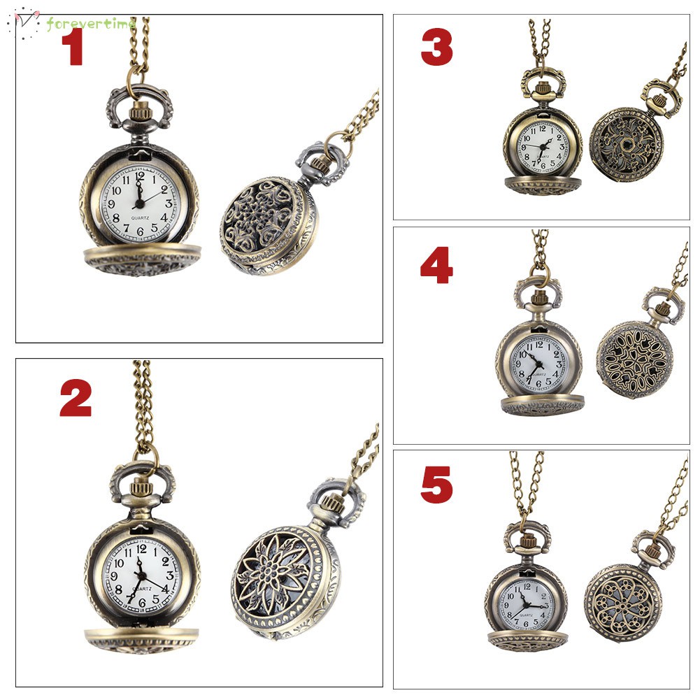 ☞ Phụ kiện trang sức☜ Fashion Vintage Women Pocket Watch Alloy Retro Hollow Out Flowers Pendant Clock Sweater Necklace Chain Watches Lady Gift
