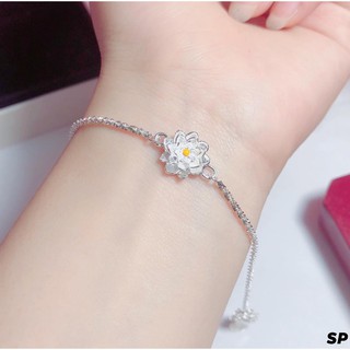 Lắc tay bạc mặt bông sen MS75a