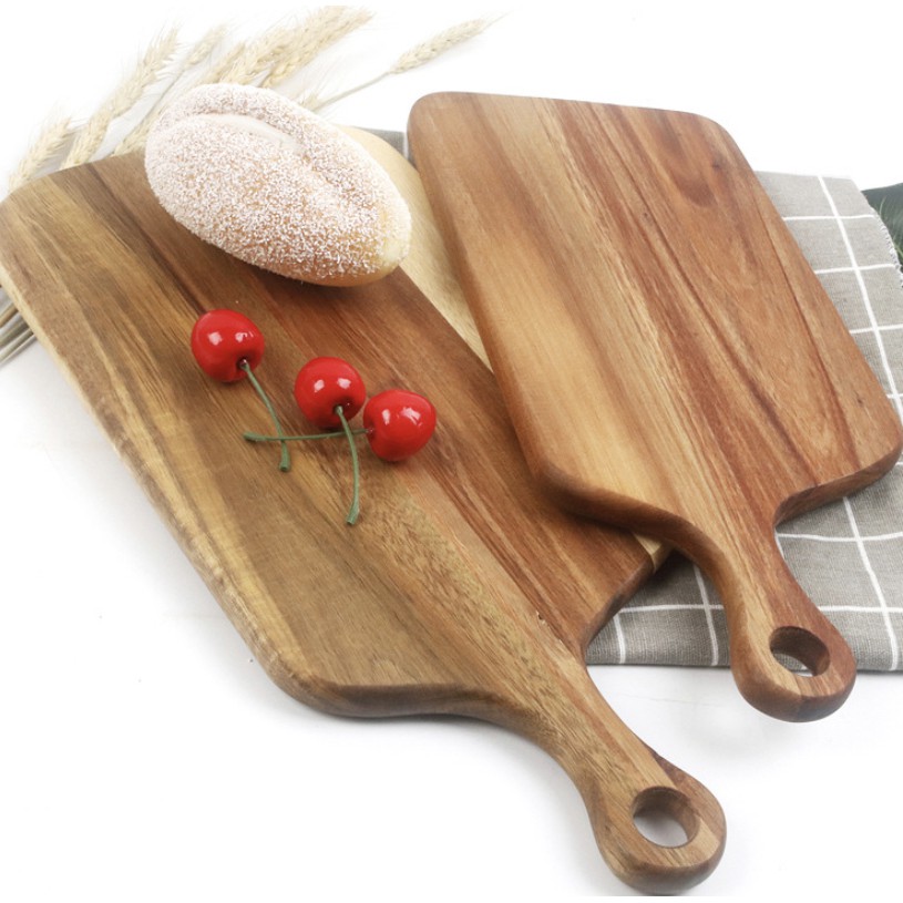Hot Khay Thớt gỗ Chef Teak  Đẳng Cấp Phong Cách Âu Mỹ - Dùng Cắt Thái Chặt Hoặc Trang Trí Thức Ăn 380x210x18 mm