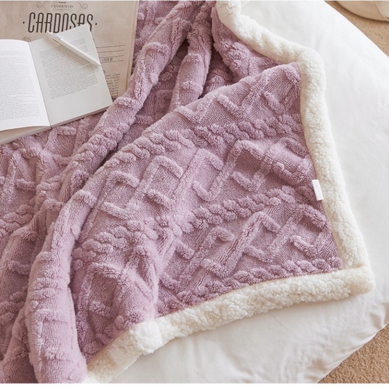 Chăn Lông Cừu Tafurong HIN BEDDING, Phong Cách Hàn Quốc Mềm Mịn Dày Dặn Siêu Ấm Nặng 2,6kg Cao Cấp
