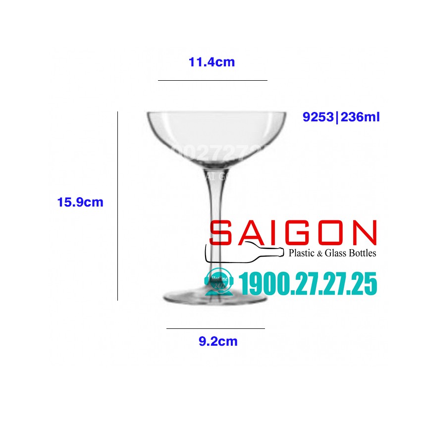 Ly Thủy Tinh Libbey Circa Cocktail Coupe 236ml | Thủy Tinh Cao Cấp , Nhâp khẩu E.U