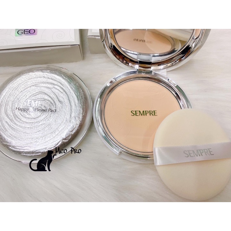 phấn phủ nền Geo trắng SEMPRE HAPPY&amp;aPLEASE PACT 22g