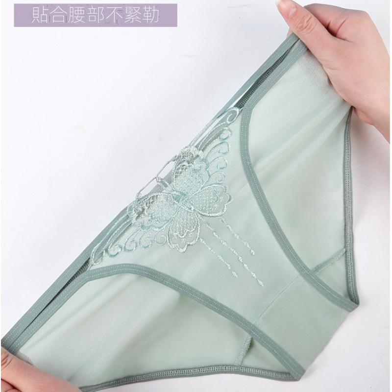 Quần Lót Lưới Trong Suốt Lưng Vừa Thoáng Khí Thêu Hình Bướm Dễ Thương Cho Nữ | BigBuy360 - bigbuy360.vn