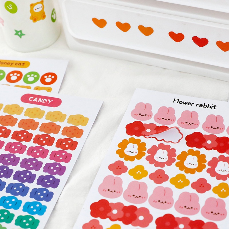 Set 4 tấm hình dán sticker đáng yêu, miếng dán niêm phong