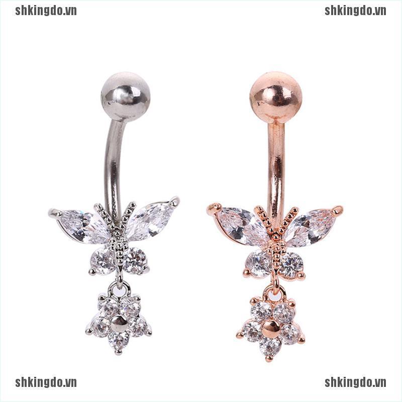 Khuyên Rốn Hình Bướm Đính Đá Xinh Xắn