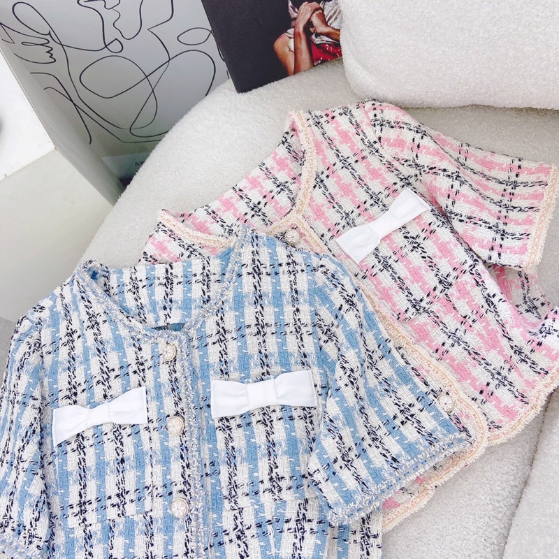 SET CROP DẠ TÚI NƠ + CHÂN VÁY MIDI XẾP LY