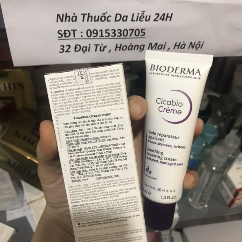 Kem dưỡng phục hồi Bioderma Cicabio cream 40ml