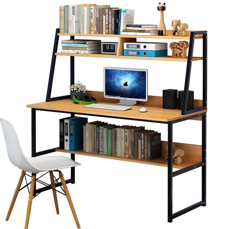 Bàn làm việc liền kệ sách chân sắt bền chắc 150x120x60 cm, bàn học ở nhà BLV76 cho bé mẫu đẹp - Made by SÀNH