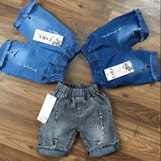 Combo 3 quần Jean rách gối cho bé trai/ bé gái dưới 6 tuổi