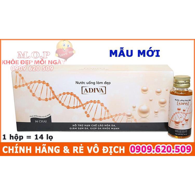 (CHÍNH HÃNG) 01 Hộp Collagen ADIVA nước mẫu mới (14 lọ/ hộp) | BigBuy360 - bigbuy360.vn