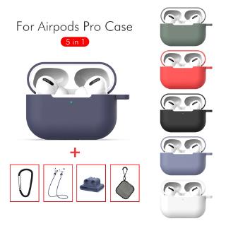 Bộ 5 vỏ bọc silicone màu trơn xinh xắn dành cho hộp sạc tai nghe Airpods Pro