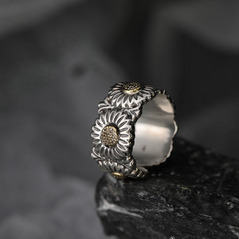 Nhẫn thiết kế hở hình hoa cúc xinh xắn có thể điều chỉnh 23183