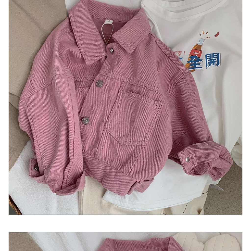Áo Khoác Jean Mềm Dáng Rộng Phong Cách Phương Tây Thời Trang Xuân Thu Cho Bé 0228