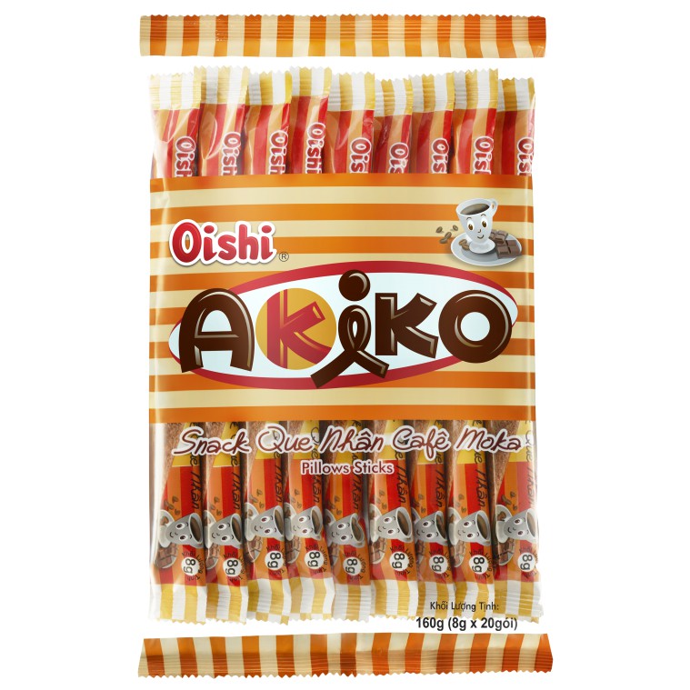 Bánh snack que akiko oishi vị sữa, cafe, phomai GÓI 160g