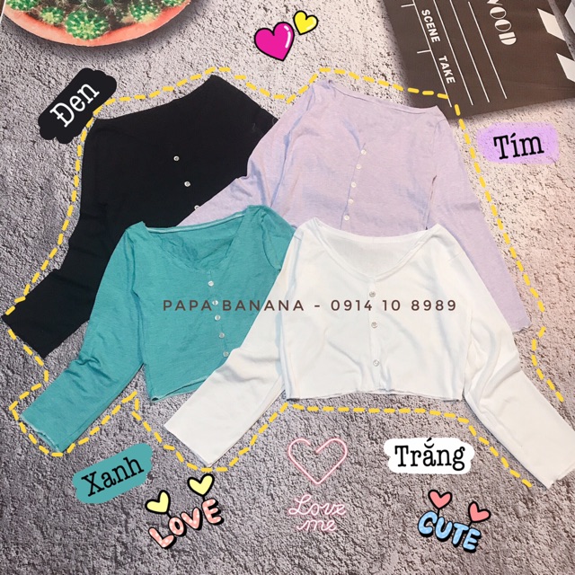 Áo croptop dài tay Ulzzang cổ V siêu xinh | BigBuy360 - bigbuy360.vn