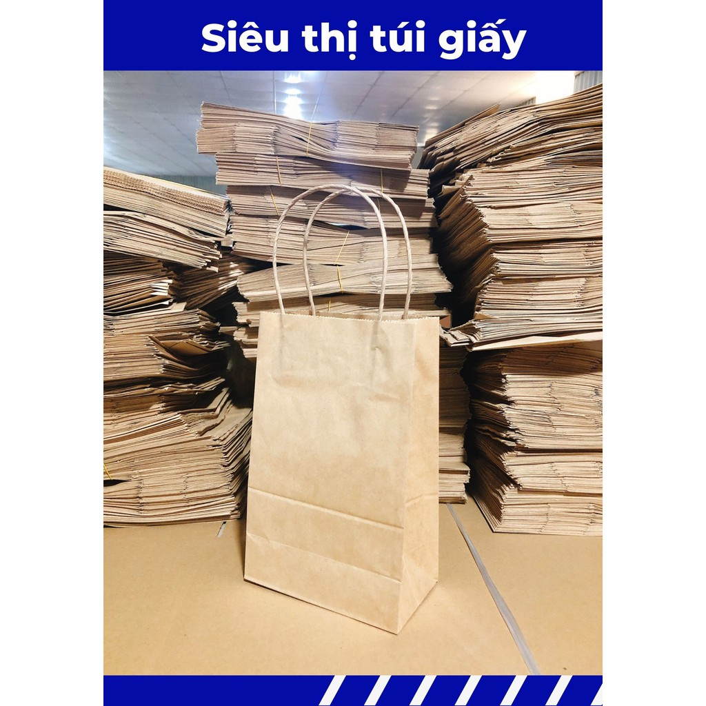 TÚI GIẤY XI MĂNG - KRAFT NHẬT BẢN ĐỰNG ĐỒ ĂN, QUÀ TẶNG, QUẦN ÁO... ĐỦ KÍCH THƯỚC KHÔNG QUAI   (ẢNH THẬT)