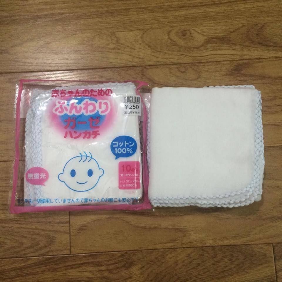 Khăn xô khăn sữa xuất Nhật 30x30cm loại 1 set 10c [ babyboo]