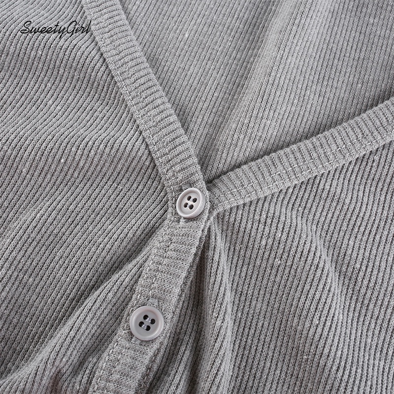 Áo cardigan tay dài cổ chữ V cài nút màu trơn thời trang cho nữ