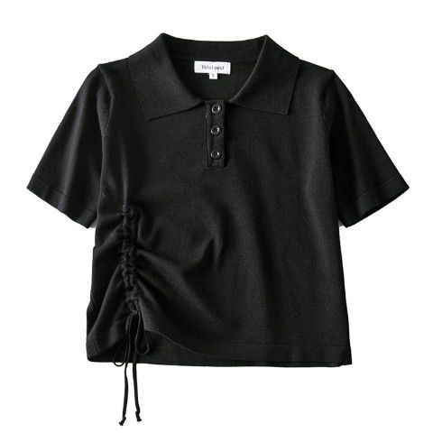 ❤️❤️Áo thun Polo tay ngắn lưng cao thiết kế dây rút thời trang mùa hè cho nữ | BigBuy360 - bigbuy360.vn