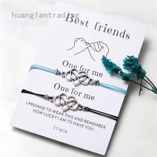 Vòng Tay Dây Bện Mặt Kim Loại Tròn Khắc Chữ Best Friend