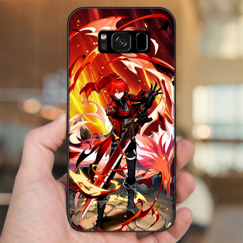 Ốp lưng Samsung S8, S8 Plus viền đen in hình Diluc Genshin Impact