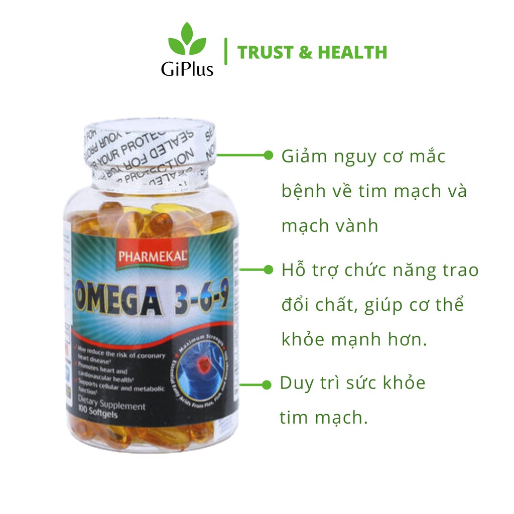 Viên Uống Dầu Cá Bổ Sung Axit Béo Pharmekal Omega 3 6 9