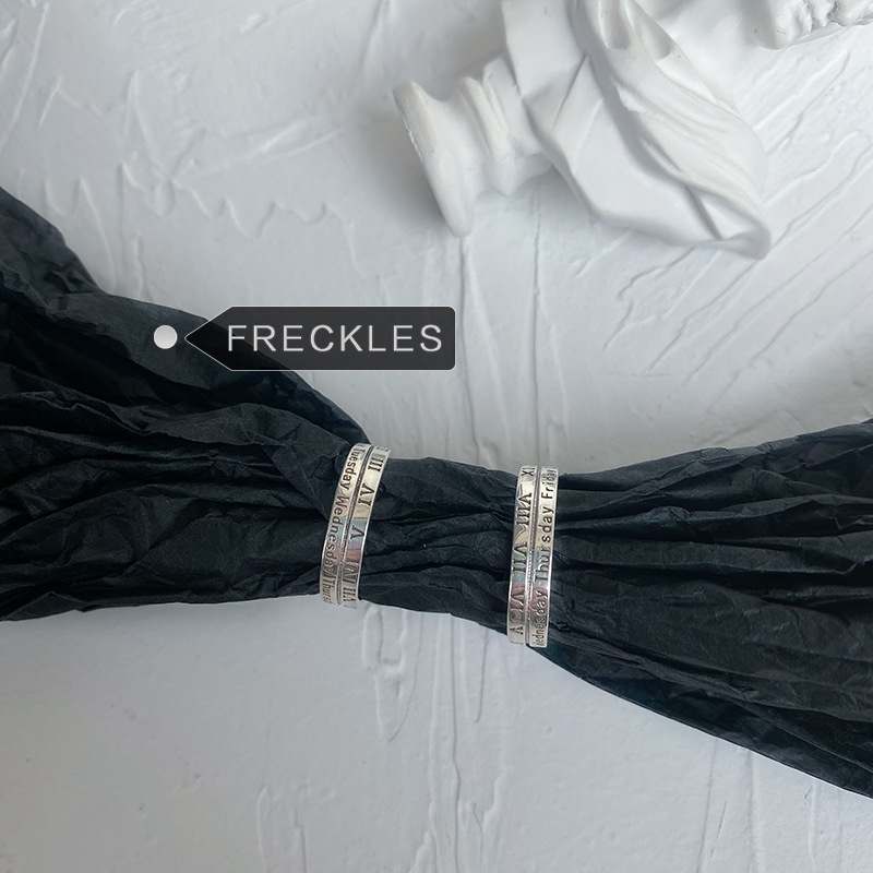 Nhẫn Khắc Số La Mã Phong Cách Harajuku