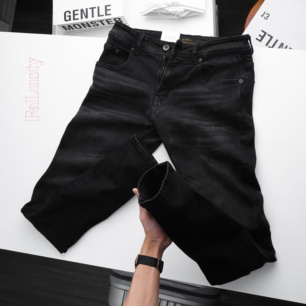 Quần jean dài nam Zara xám đen wash (Form Slimfit,chất vải co dãn,ống quần 15 - 17cm) - JZR 529 | BigBuy360 - bigbuy360.vn