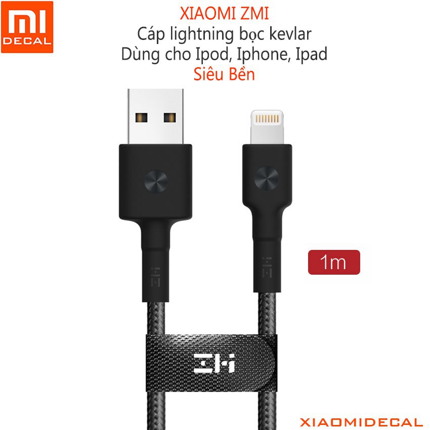 Cáp Lightning bọc Kevlar siêu bền Xiaomi Zmi AL803 / AL823 (chuẩn MFI)