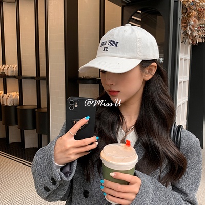 Mũ lưỡi trai thêu chữ NY thời trang đường phố Hàn Quốc